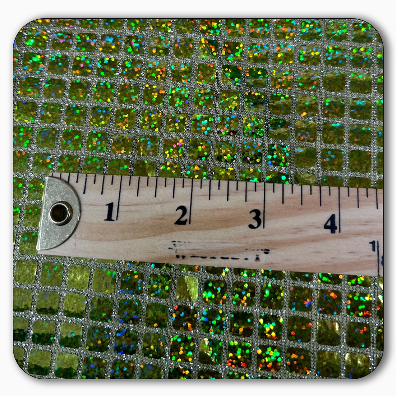 Hologram Square Sequin Fabric - Sold by the Yard