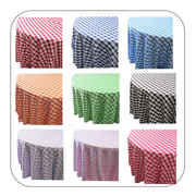 Checkered one inch Tablecloth - 120'' Round