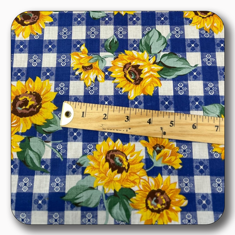 Poly Cotton Printed Fabric Sunflower Flower / White / Sold By The Yard Shop  Poly Cotton Printed Fabric Sunflower Flower White by the Yard : Online  Fabric Store by the yard