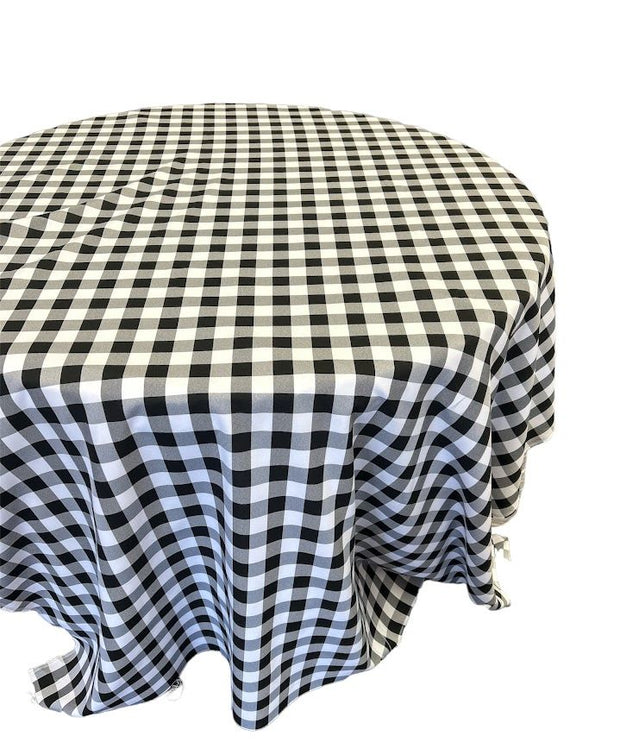 Checkered one inch Tablecloth - 120'' Round