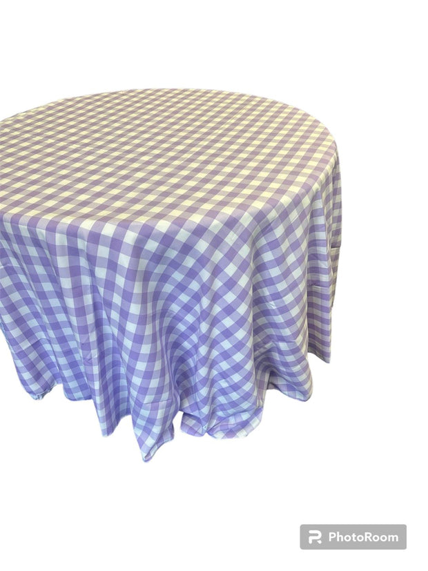 Checkered one inch Tablecloth - 120'' Round