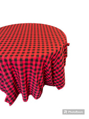 Checkered one inch Tablecloth - 120'' Round