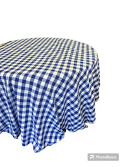 Checkered one inch Tablecloth - 120'' Round