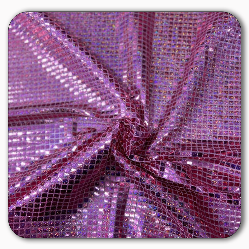 Hologram Square Sequin Fabric - Sold by the Yard