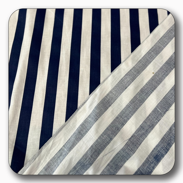 Stripe Print Poly Cotton Fabric 1" - Sold by the Yard