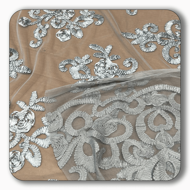 Damask Embroidery Lace - Sold by the Yard