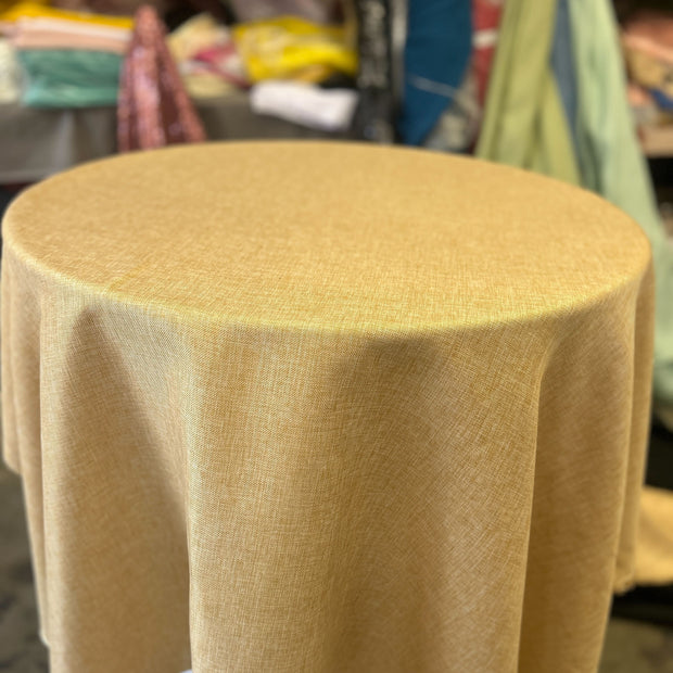 Vintage Linen Two Tone Faux Burlap Texture Tablecloth-120'' Round