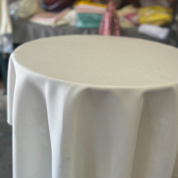 Vintage Linen Two Tone Faux Burlap Texture Tablecloth-120'' Round